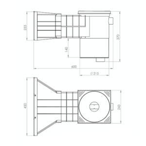 Скиммер Standart Large схема с размерами