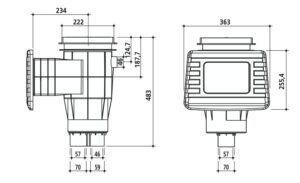Скиммер Standart Deluxe схема с размерами